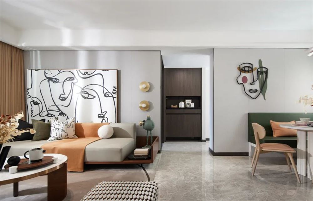 深圳室内装修盛世盘龙102平米-现代轻奢风格室内设计家装案例